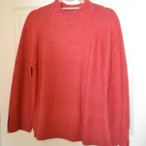 Loft Mock Neck Swing Sweater - Orange - Size Small